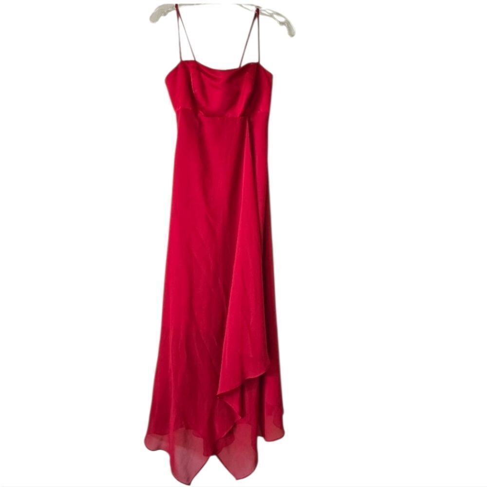 ALFRED ANGELO Womens Red Maxi Asymmetric Dress Size 4 Y2K Fairycore